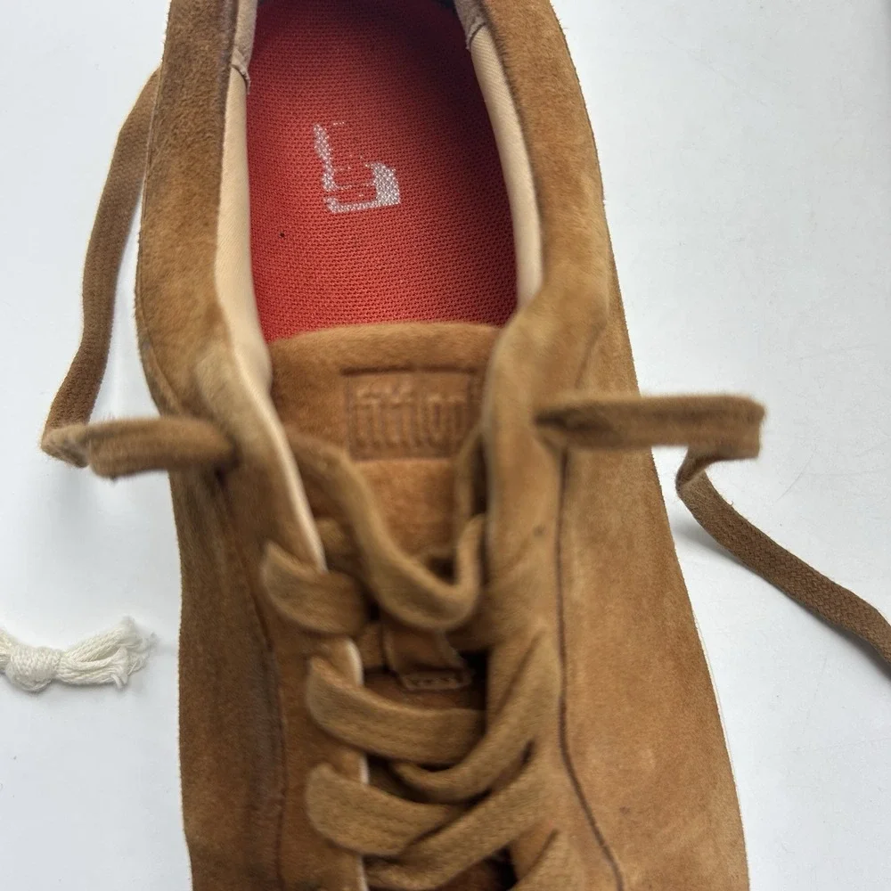 Fitflop Sneakers Womens 9 Rally Brown Suede Leather Casual Fashion Lace Up Read